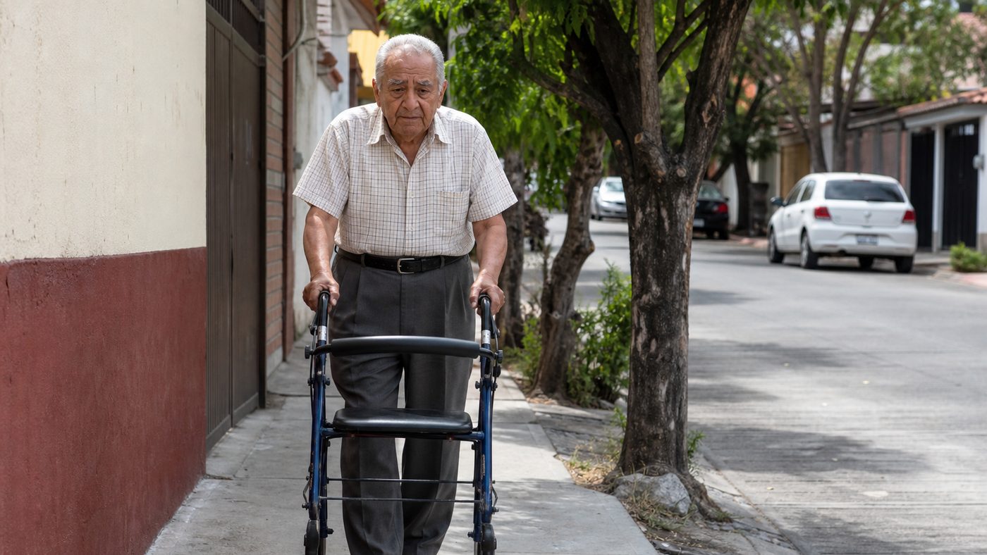 Adulto mayor con andadera: señales de que necesita apoyo a la movilidad en México